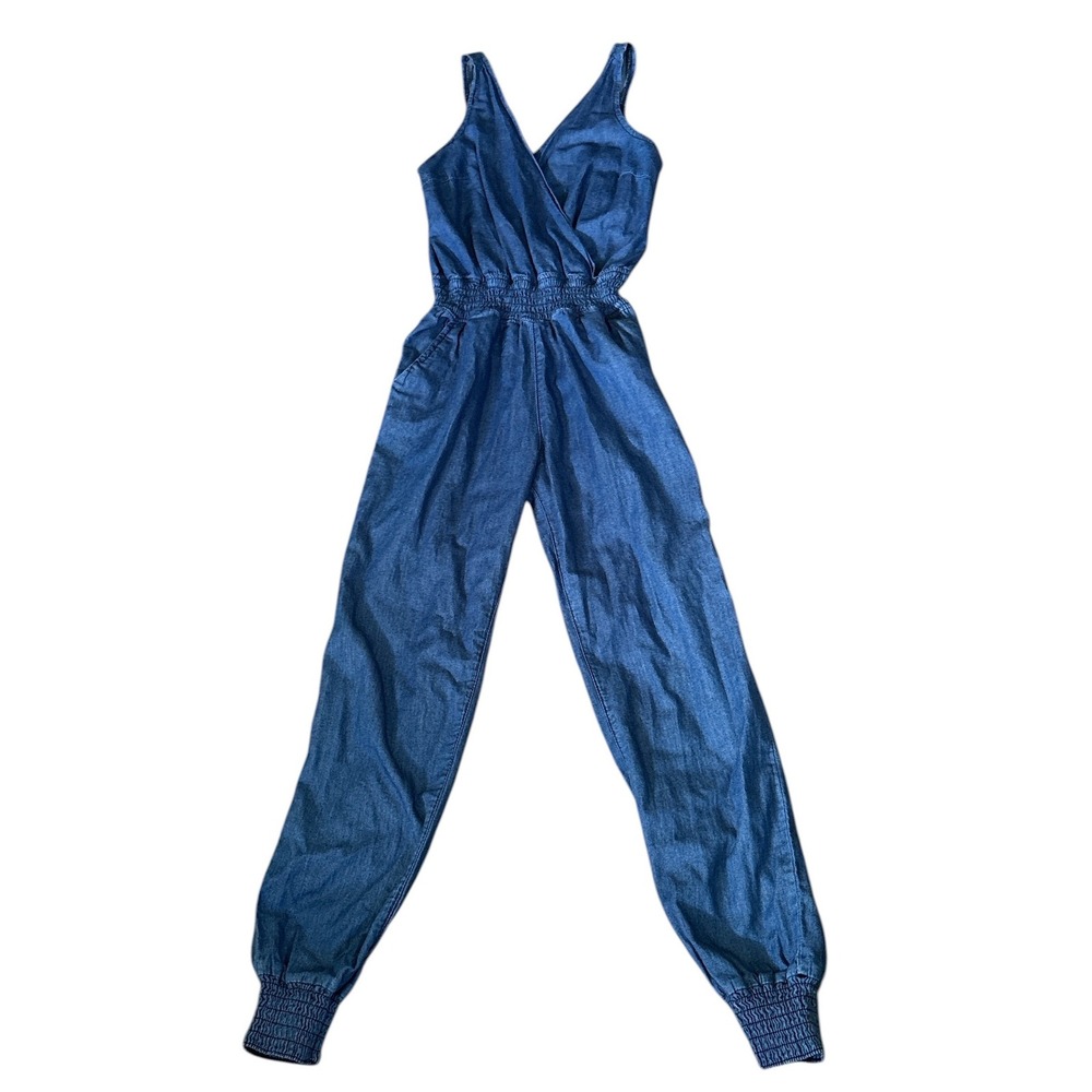 Special A Denim Los Angeles Sleeveless Jogger Jumpsuit, Small, Cottage, Festival